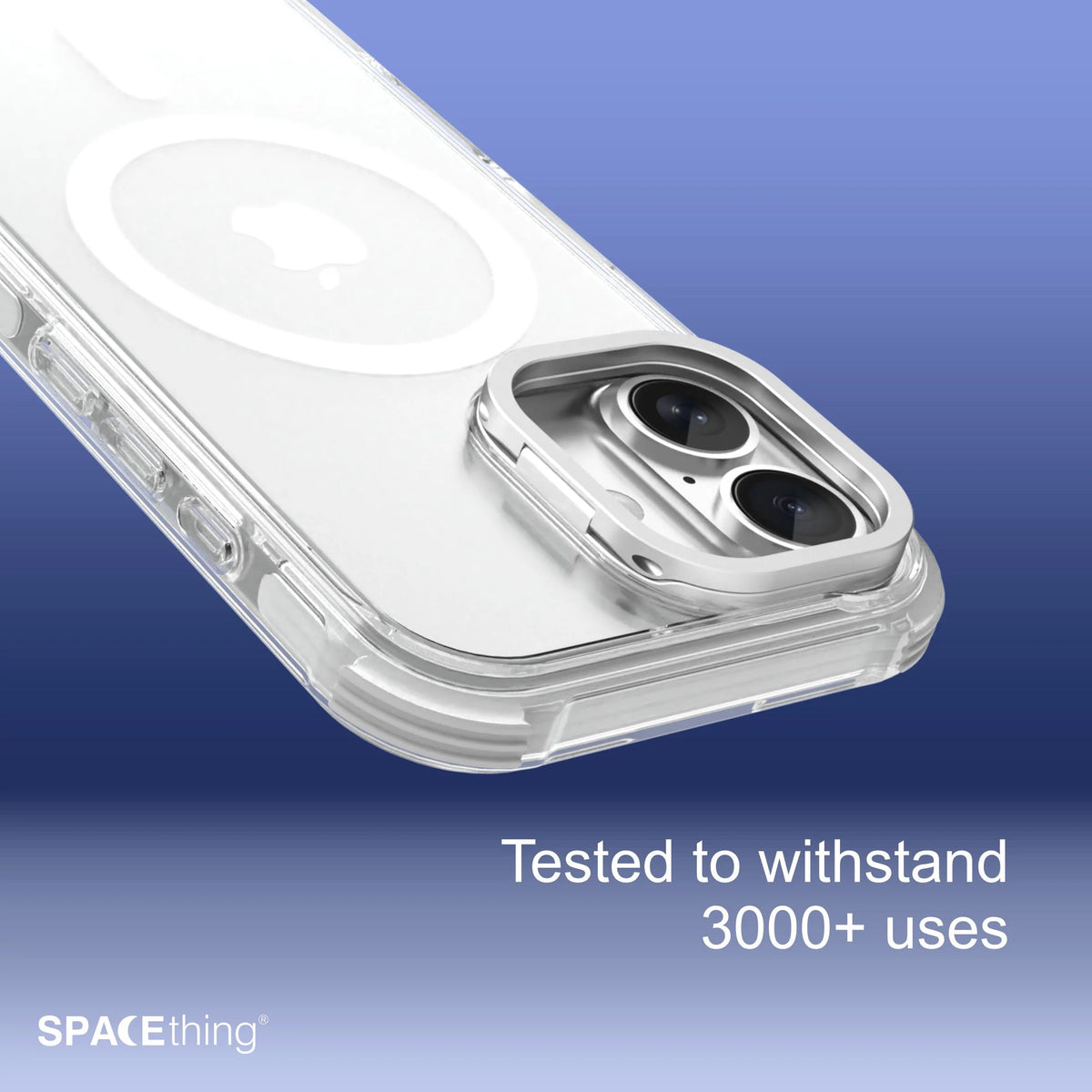 Spacething Helix MagClick Stand Case for iPhone 17 - Silver