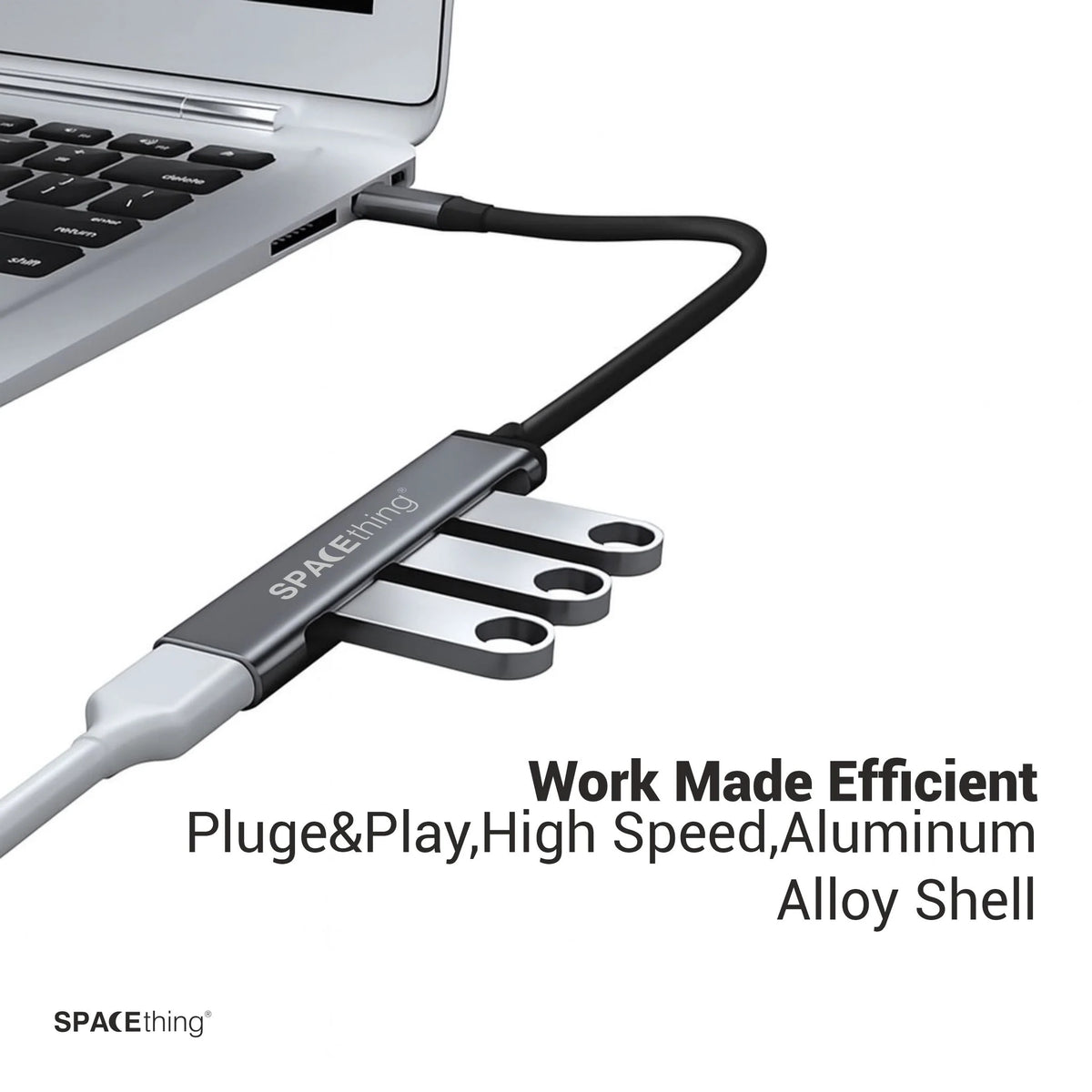 Spacething Linker 4-in-1 USB-C Hub – Grey
