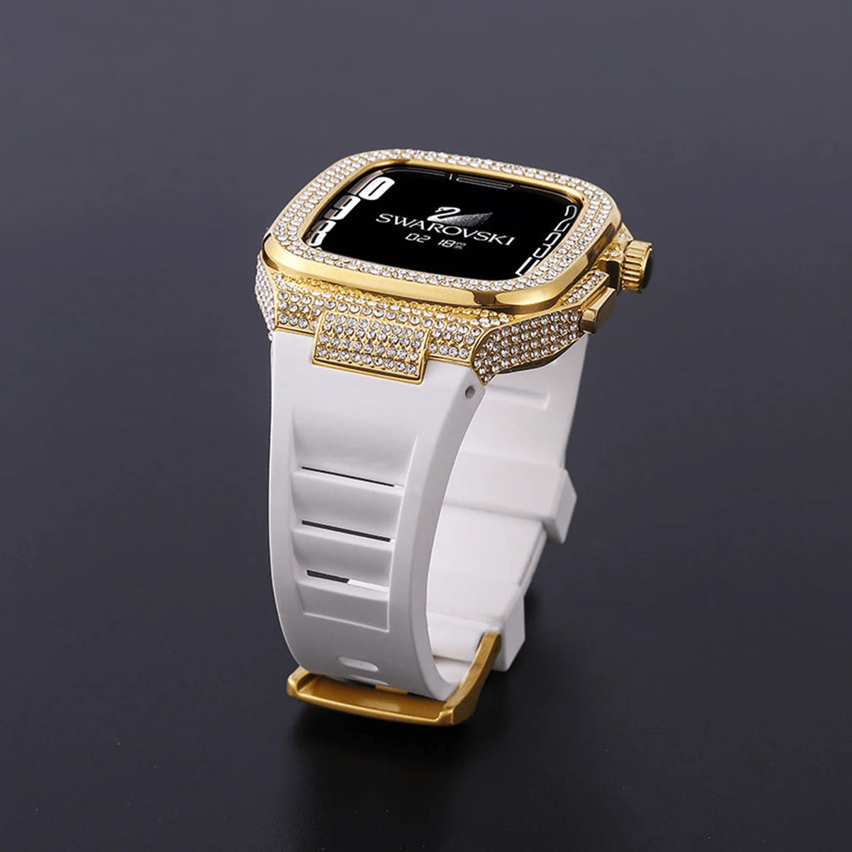 44/45mm Luxury Bling Metal Watch Case Alloy - Gold