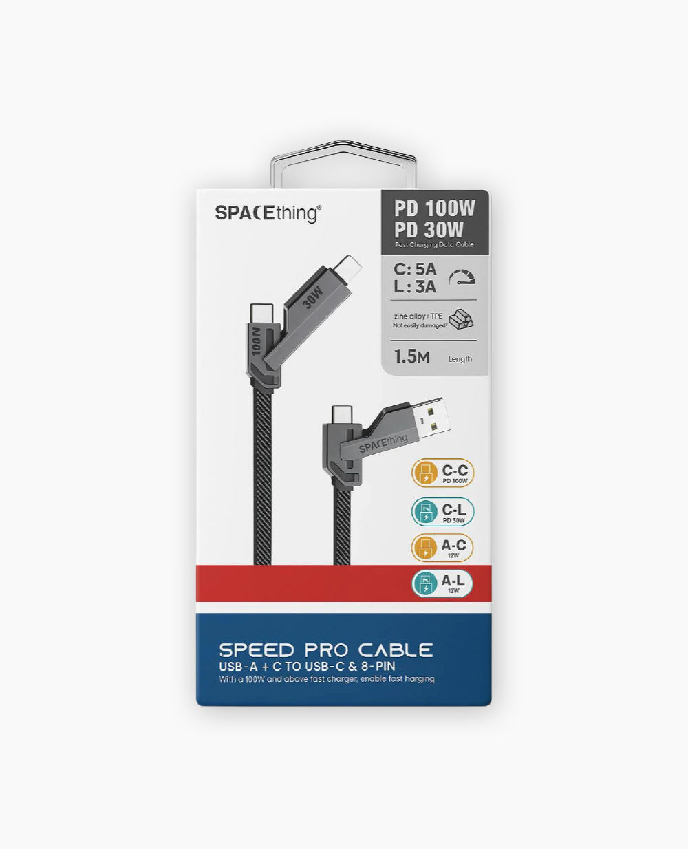 Spacething Speed Pro 4-in-1 Cable – 100W (1.5M)