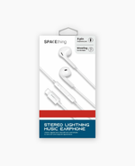 Spacething Stereo Lightning Music Earphones - White