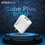 Spacething Cube Plus 90W MULTIPROTOCOL DUAL TYPE - C FAST CHARGER Colour - White