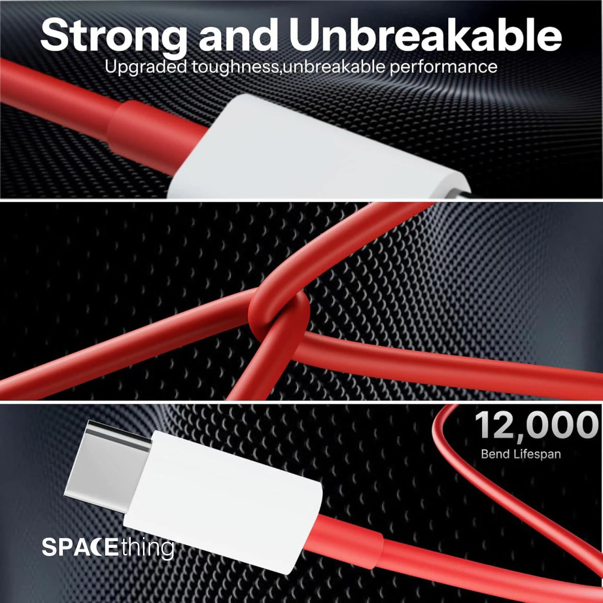 Spacething SuperVOOC 100W USB-A to Type-C Multi-Protocol Cable - Red
