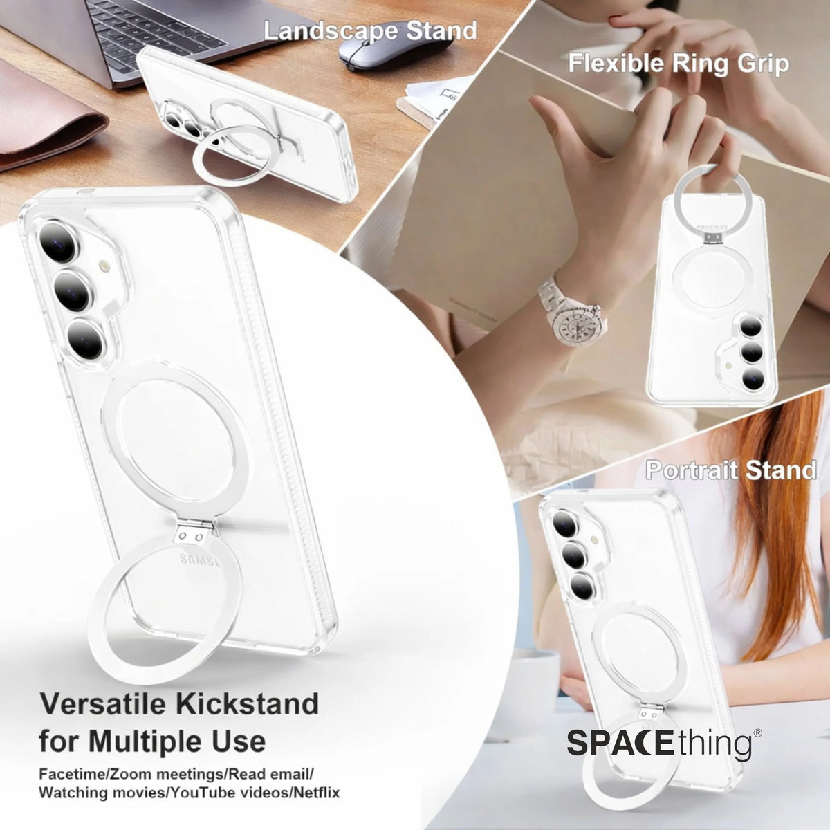 Spacething Samsung Galaxy S25 Plus Marsix MagSafe Stand Case - Clear