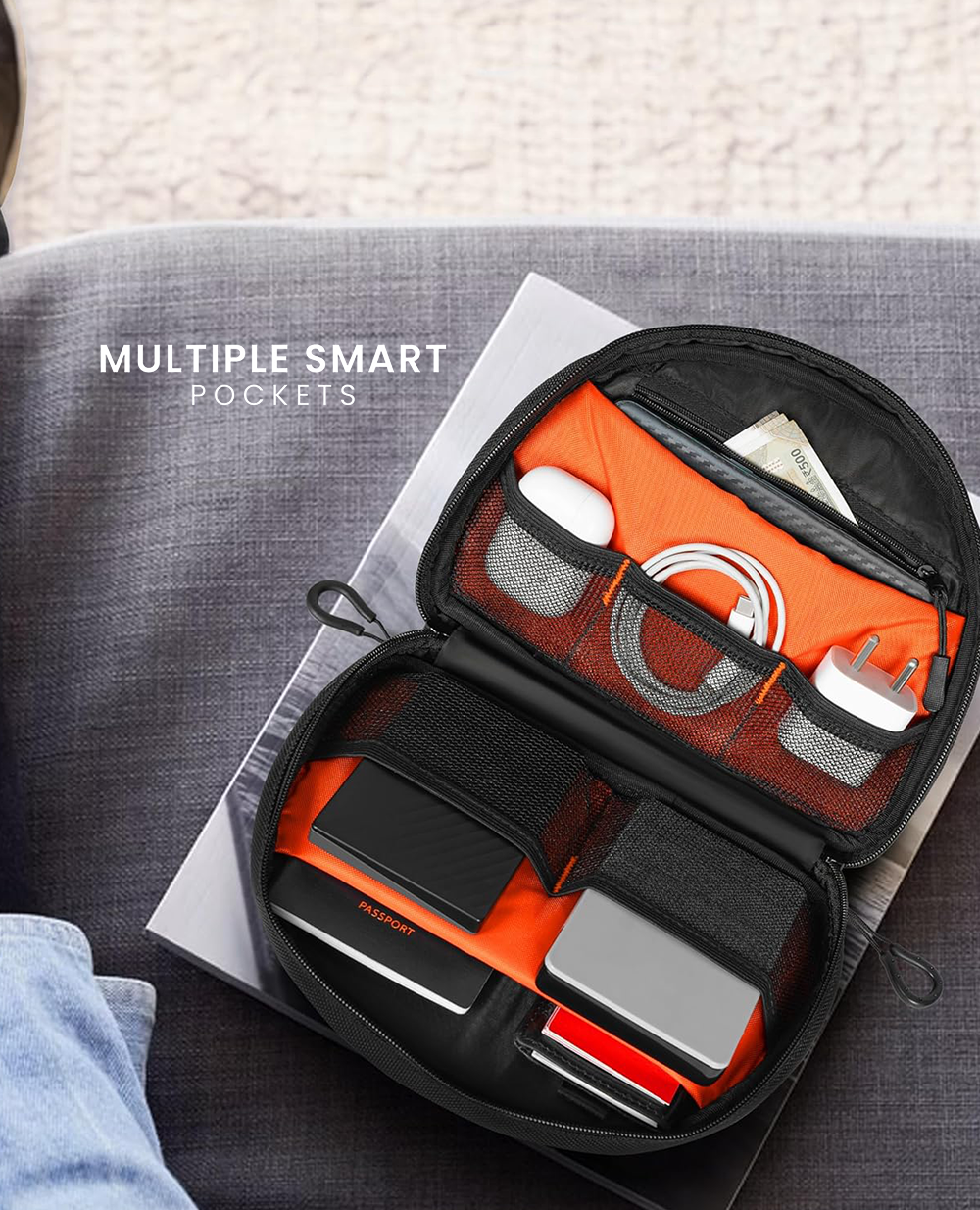 Tech Pouch : The All-in-One Waterproof Travel Organizer - Black