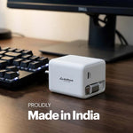 Zeno 65W GaN Wall Charger with USB-C Port & Built-in Retractable Type-C Cable