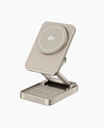 3-In-1Foldable Qi2-Certified Magsafe-Compatible Wireless Charger ( Titanium Grey )