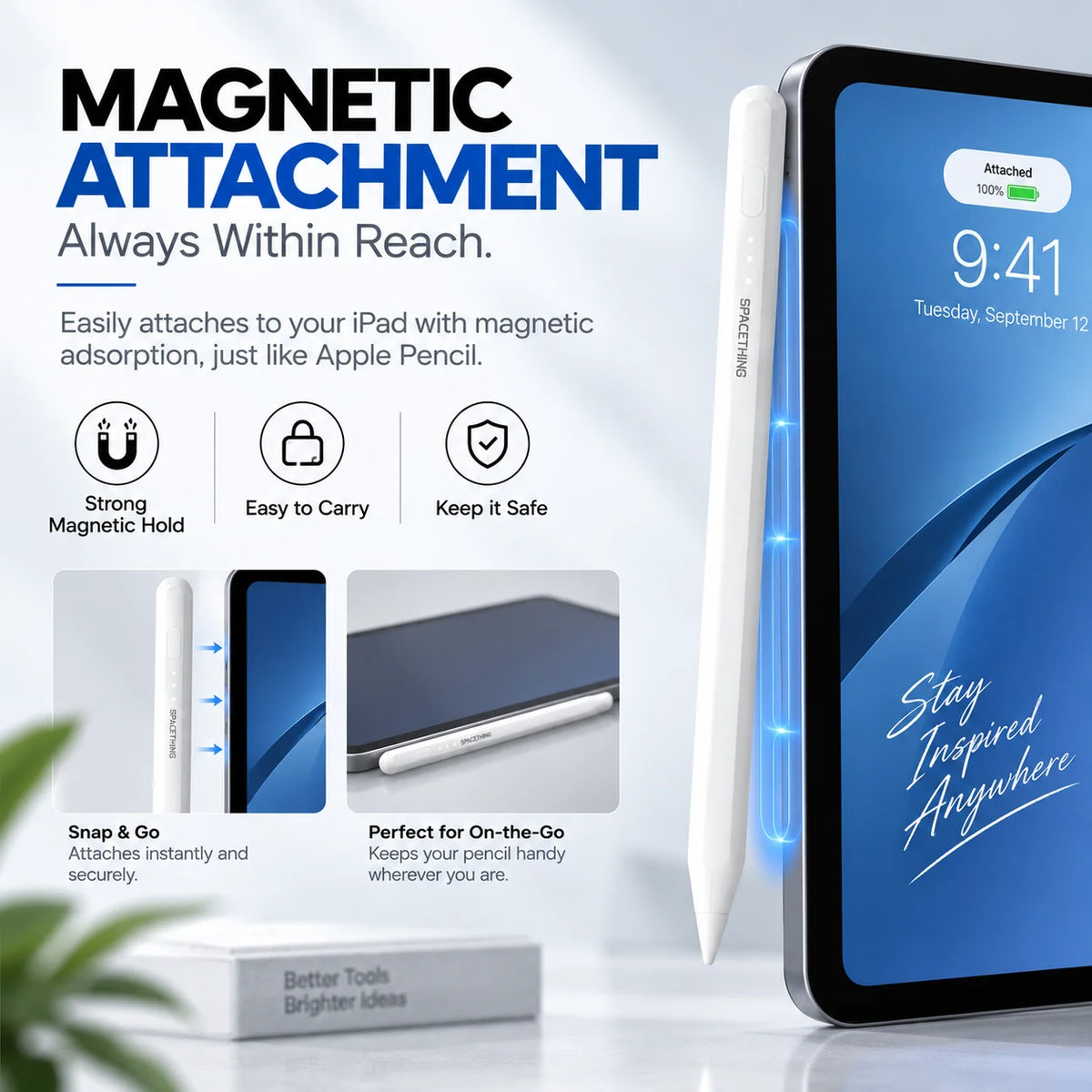 Spacething Sketchpen Pro – Smart Magnetic Stylus Pencil with Advanced Bluetooth Functionality