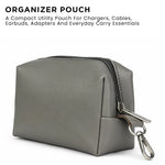 Spacething Helios Leather Laptop Bag With Free Tech Organiser Pouch | 13-14" Inches - Grey