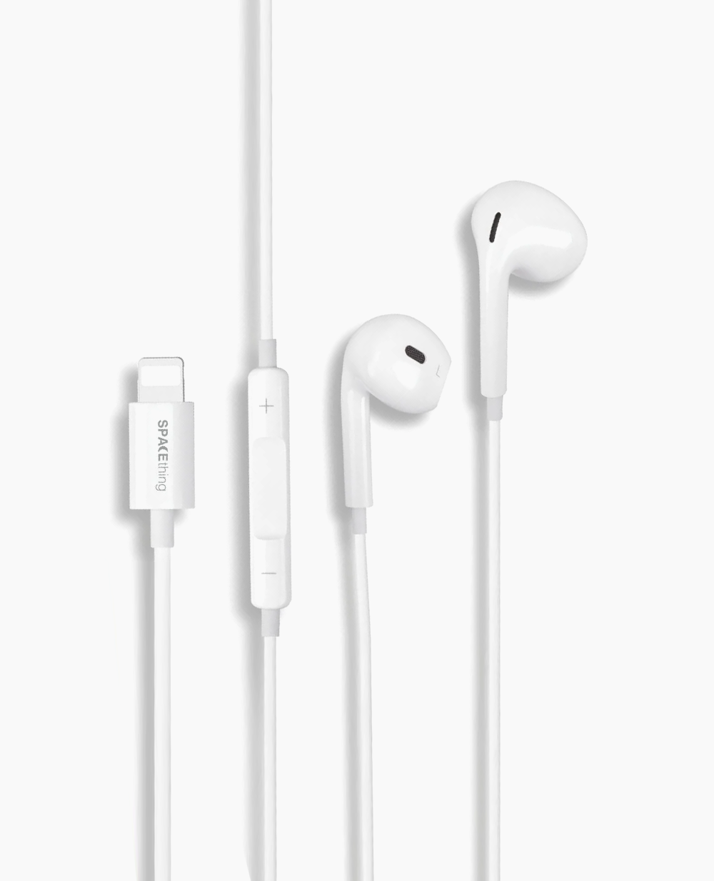 Spacething Stereo Lightning Music Earphones - White