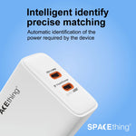 Spacething Cube Plus 90W MULTIPROTOCOL DUAL TYPE - C FAST CHARGER Colour - White