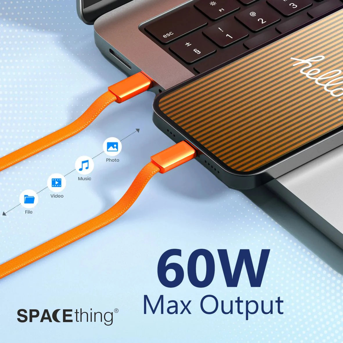 Spacething Neo Link PD 60W C to C Cable - White