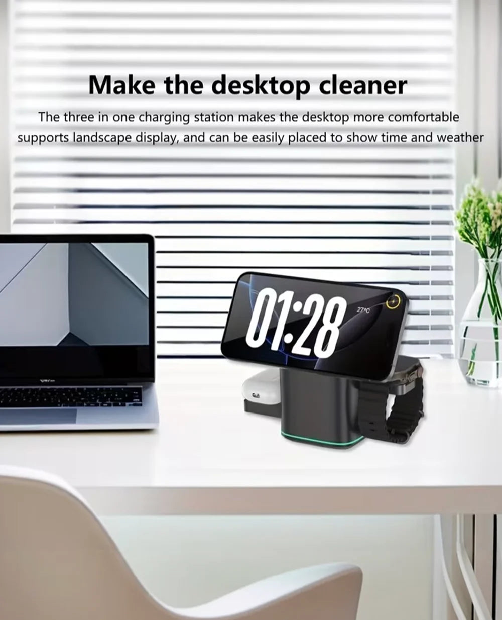 Auto Rotatable 3-in-1 Wireless Charging Station