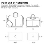 Spacething Helios Leather Laptop Bag With Free Tech Organiser Pouch | 13-14" Inches - Tan Brown