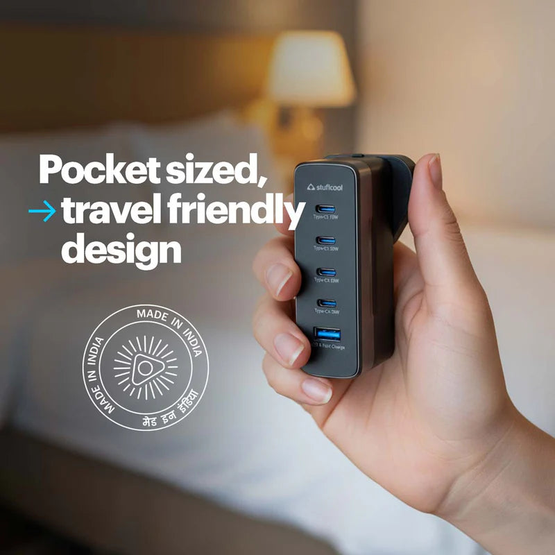 Empire 75W Multiplug GAN Charger with World Travel Adapter