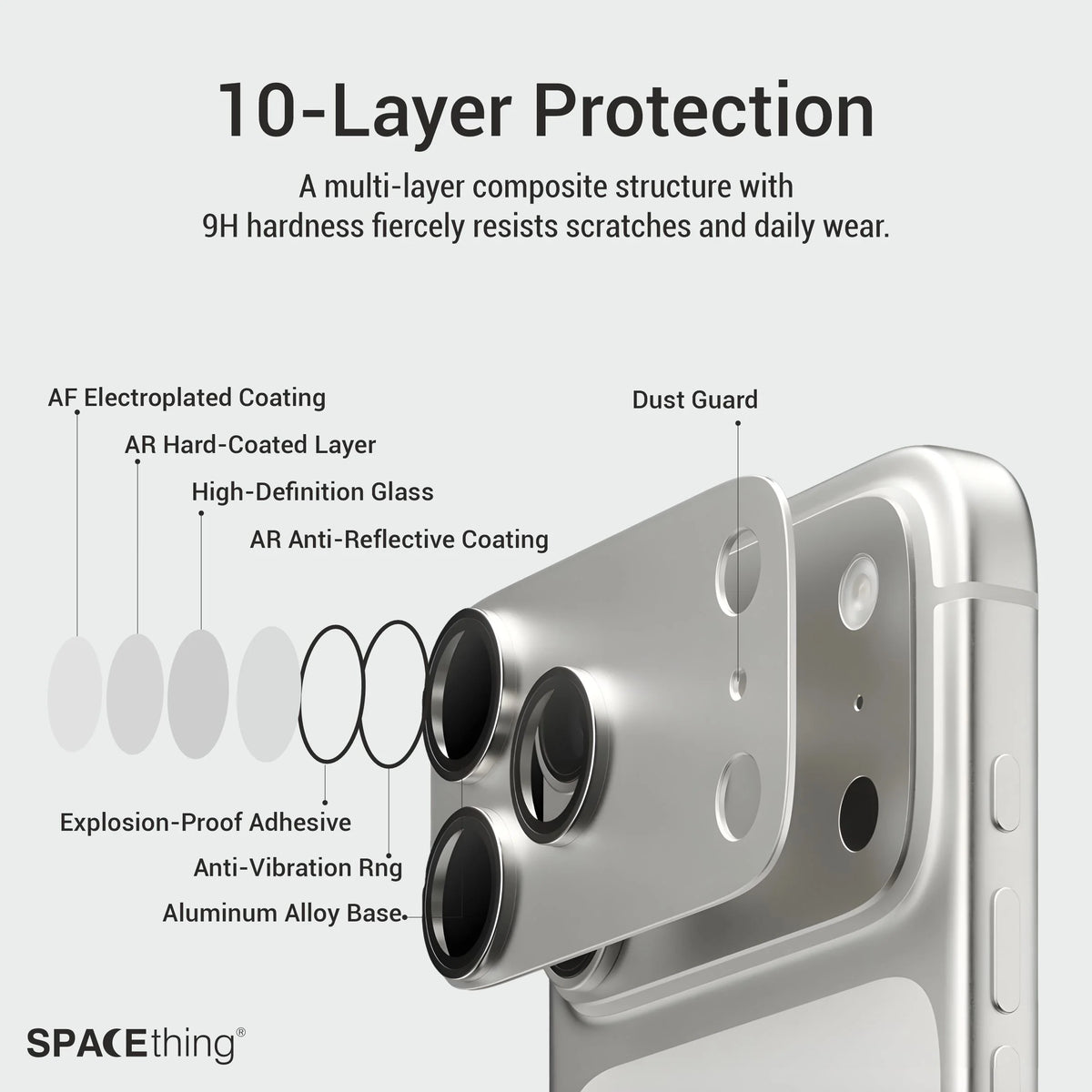 Spacething Titan Metal Scratch Resistant Guard - Silver 17 Pro