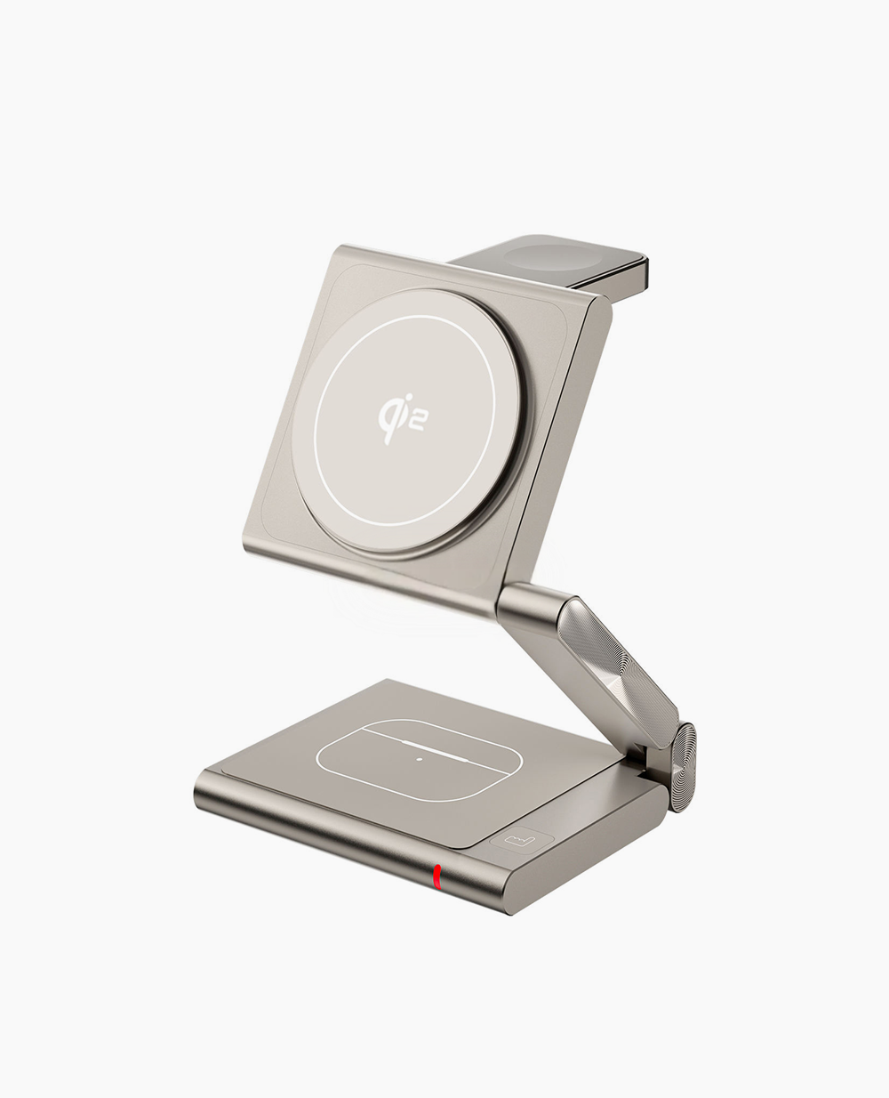 4-In-1Foldable Qi2-Certified Magsafe-Compatible Wireless Charger ( Titanium Gold )