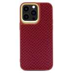 Leather Pearl Pattern Back Case - Burgundy