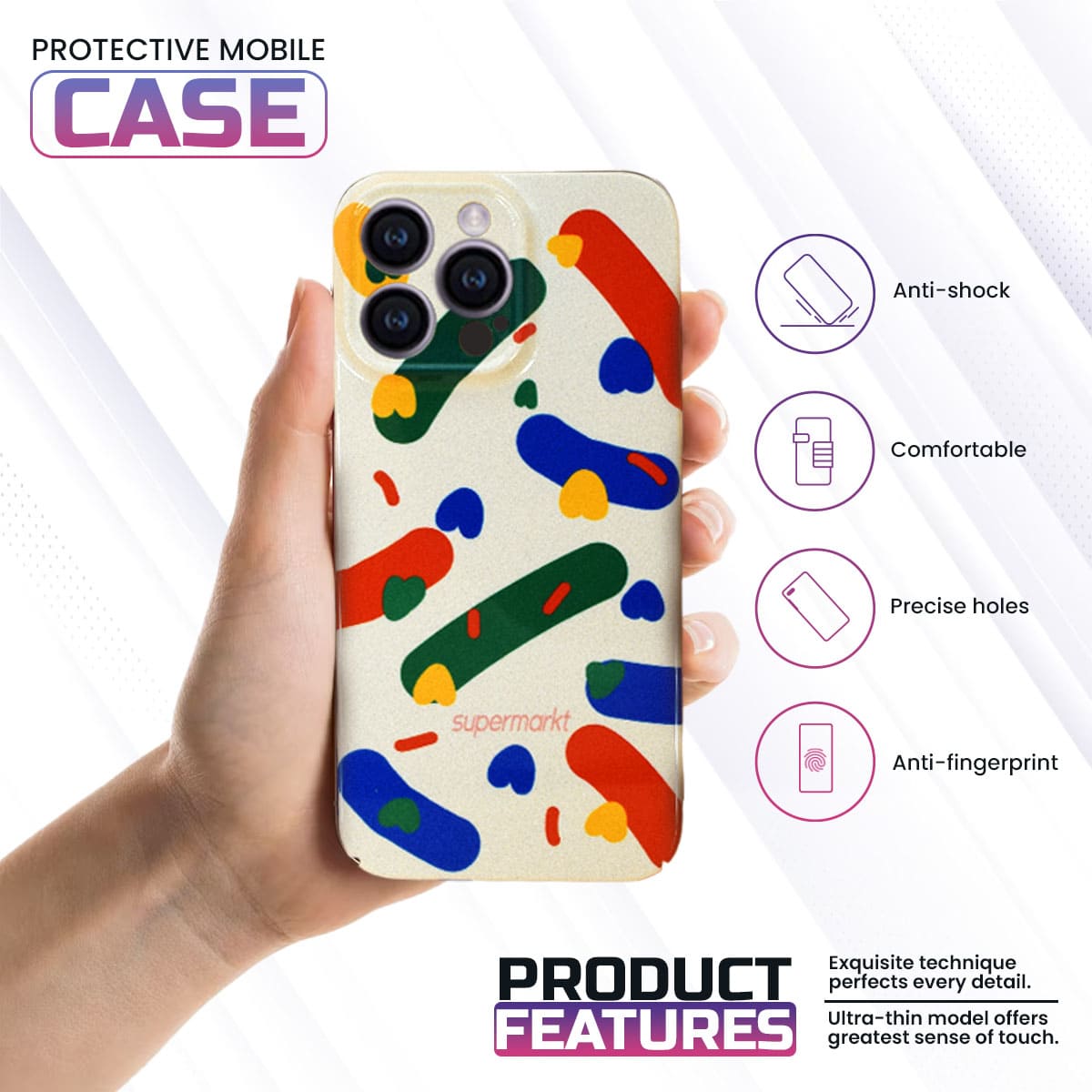 iPhone Multicolor Printed Case