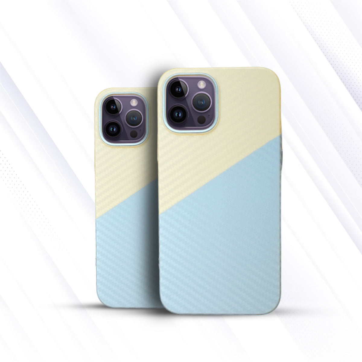 iPhone Carbon Cover - Yellow & Blue