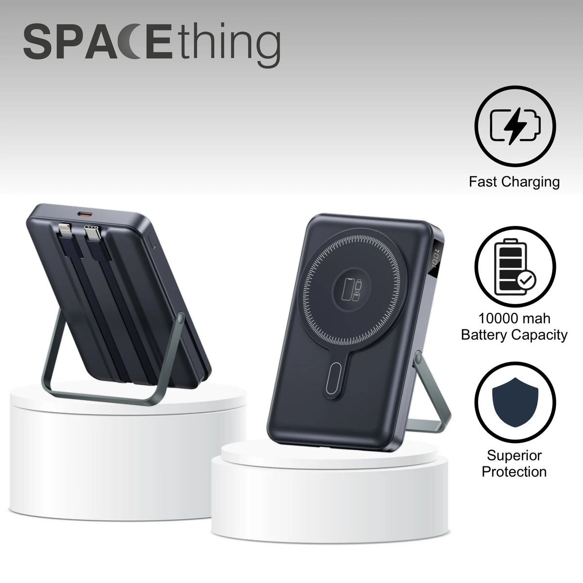 SPACEthing Luzern Magsafe Wireless PowerBank 10000mAh with Wires 5-in-1