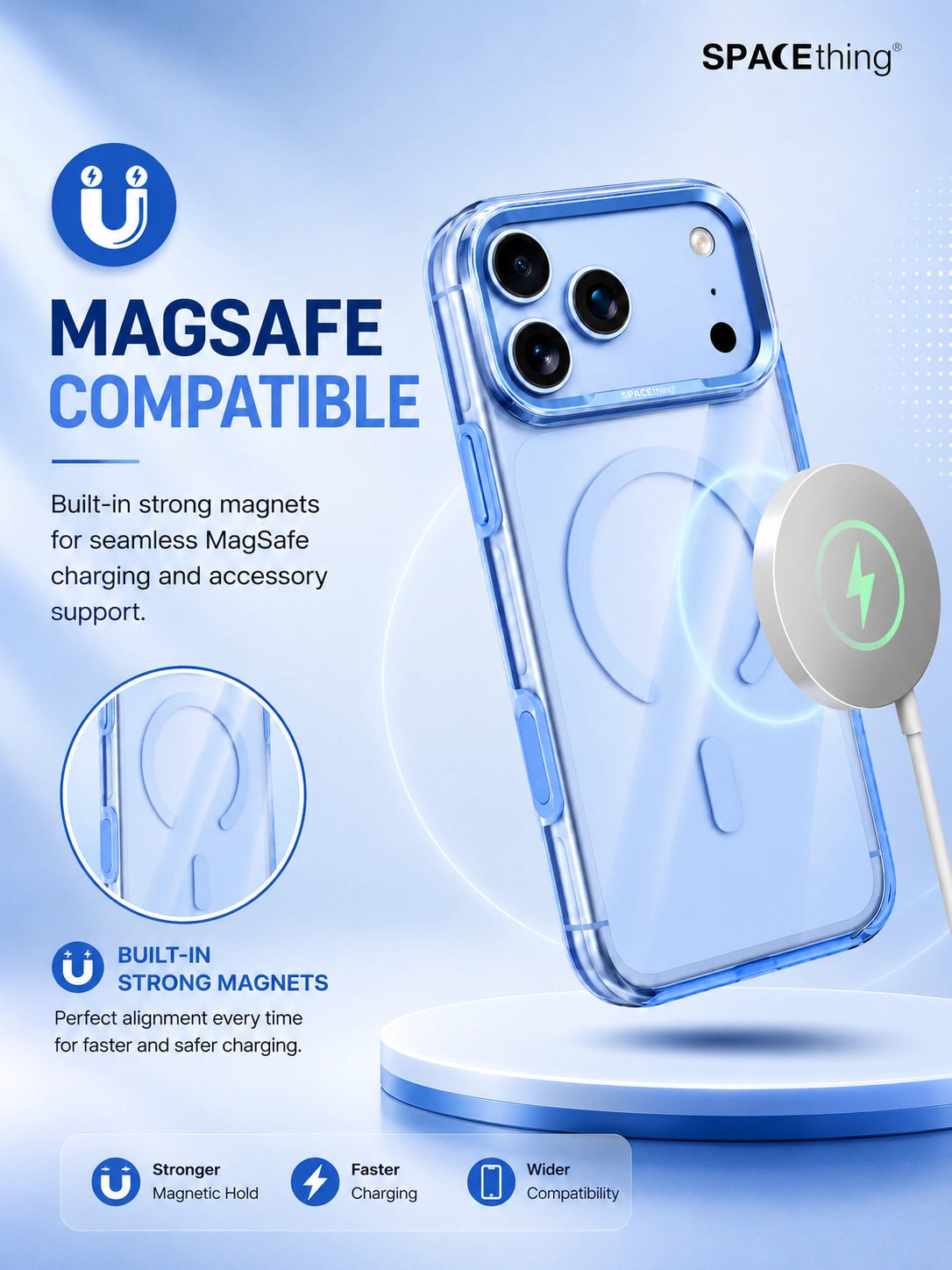 Spacething Armor MagSafe Case for iPhone 18 Pro - Glacier
