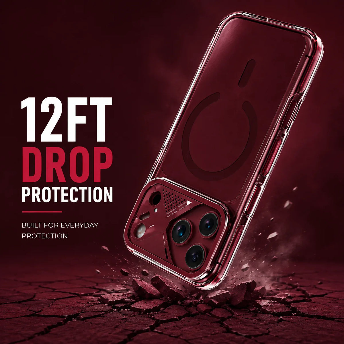 Spacething Defender MagSafe Case for iPhone 18 Pro Max - Burgundy