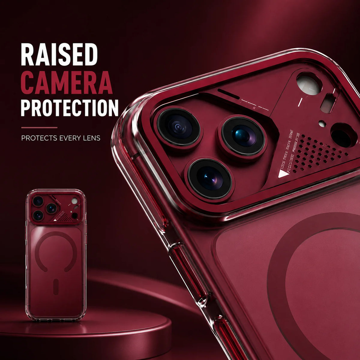 Spacething Defender MagSafe Case for iPhone 18 Pro Max - Burgundy