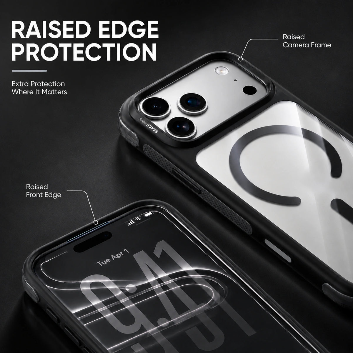 Spacething Fusion Guard MagSafe Case for iPhone 18 Pro Max - Black