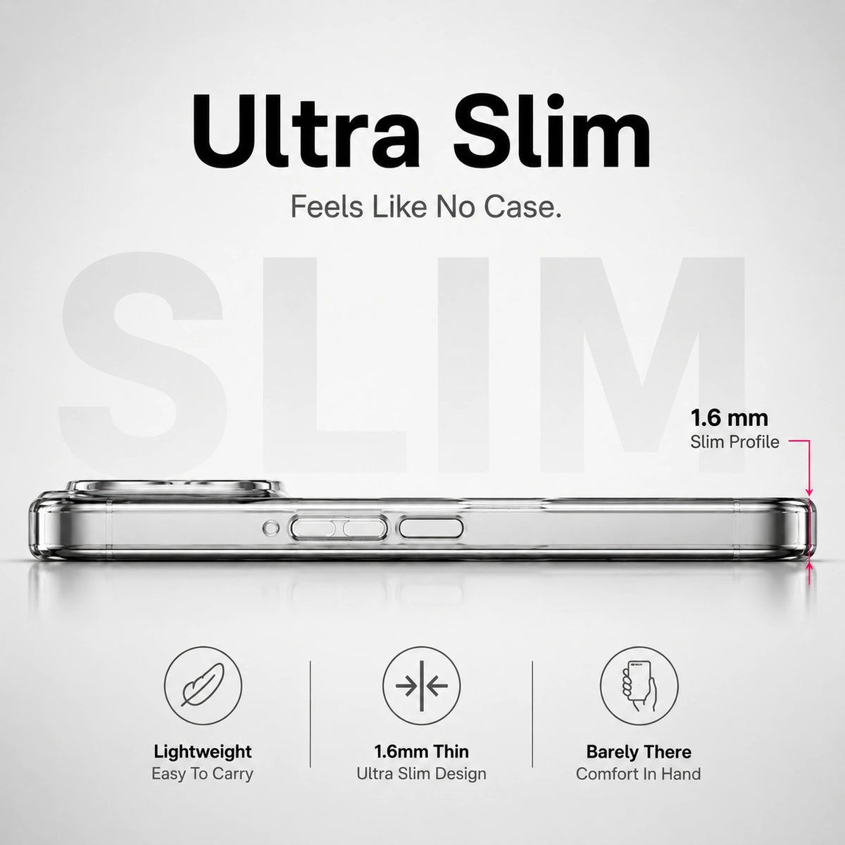 Spacething Minimal MagSafe Dark Cherry Case for iPhone 18 Pro Max - Clear