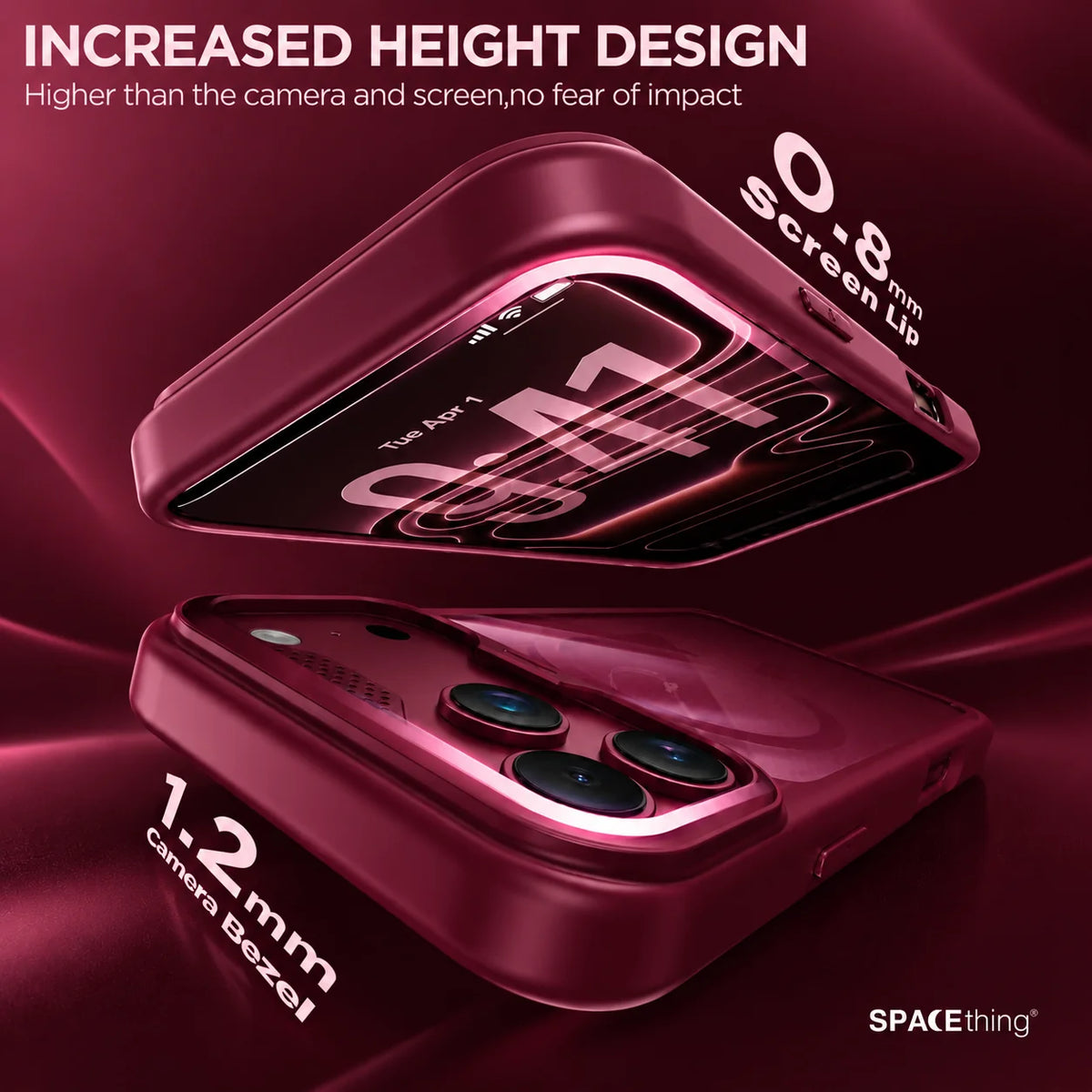 Spacething Titan Shield MagSafe Case for iPhone 18 Pro - Burgundy