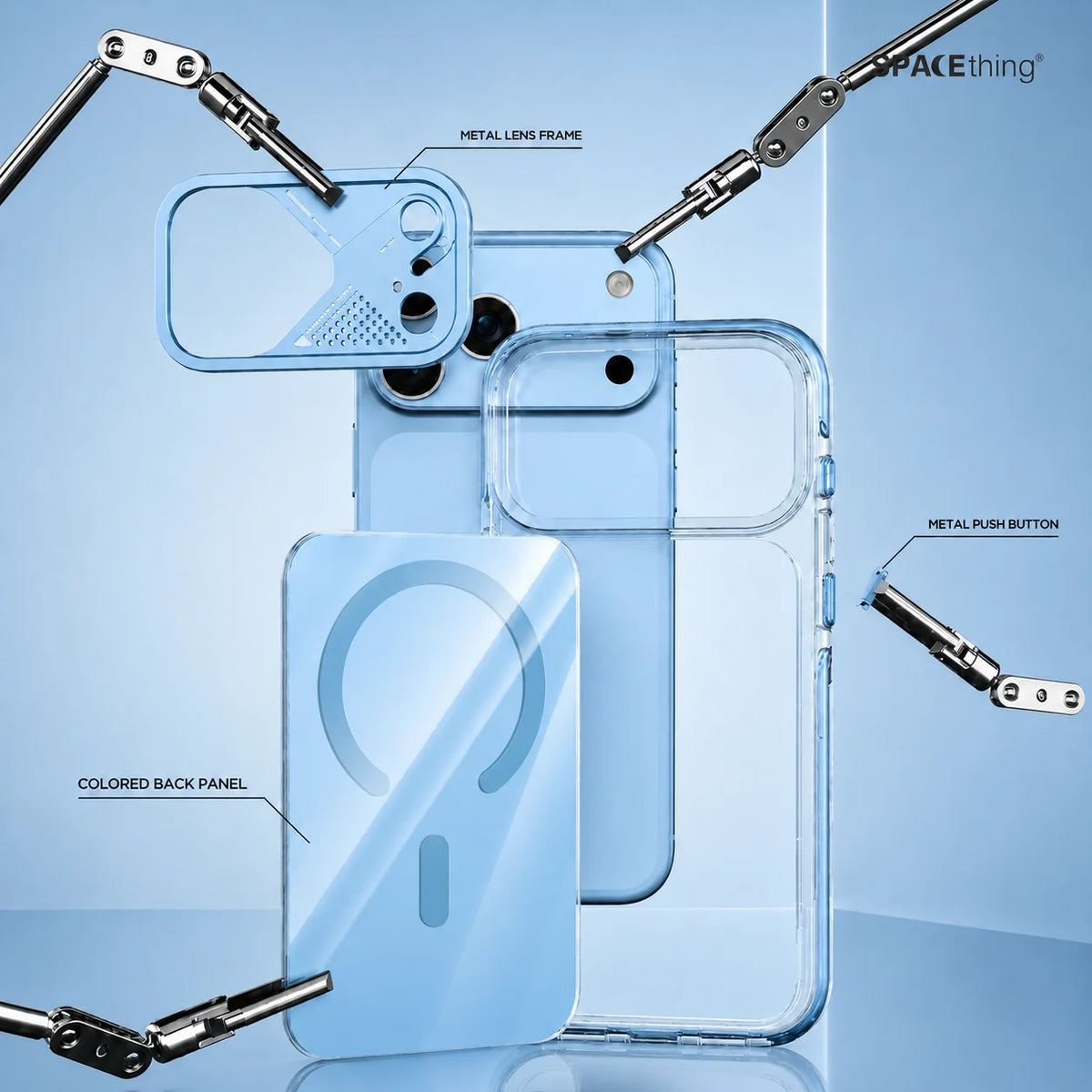 Spacething Defender MagSafe Case for iPhone 18 Pro - Glacier