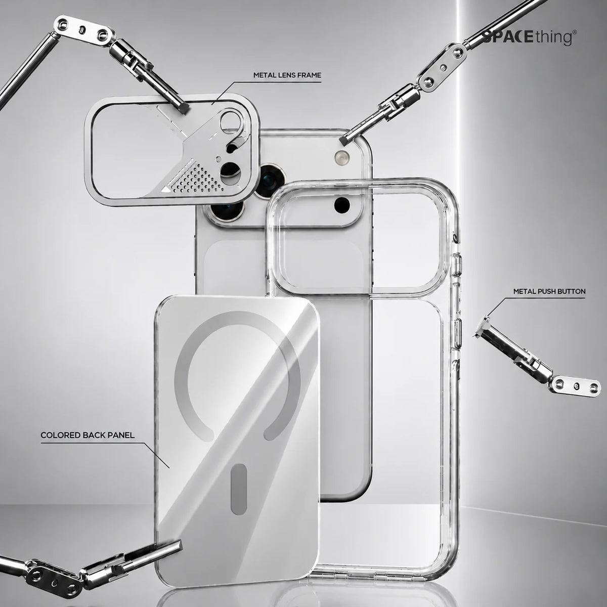 Spacething Defender MagSafe Case for iPhone 18 Pro Max - Silver