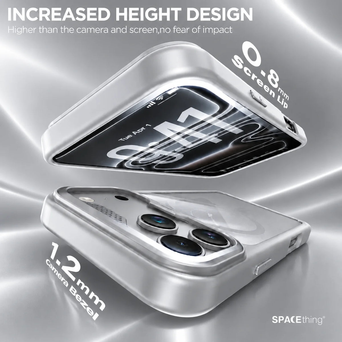 Spacething Titan Shield MagSafe Case for iPhone 18 Pro - Silver