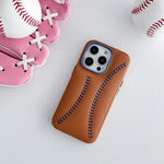 iPhone Baseball Leather Case - Brown