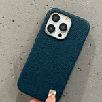 Deep Green Leather Case With Metal Ring