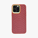 Snake Pattern Back Case - Burgundy
