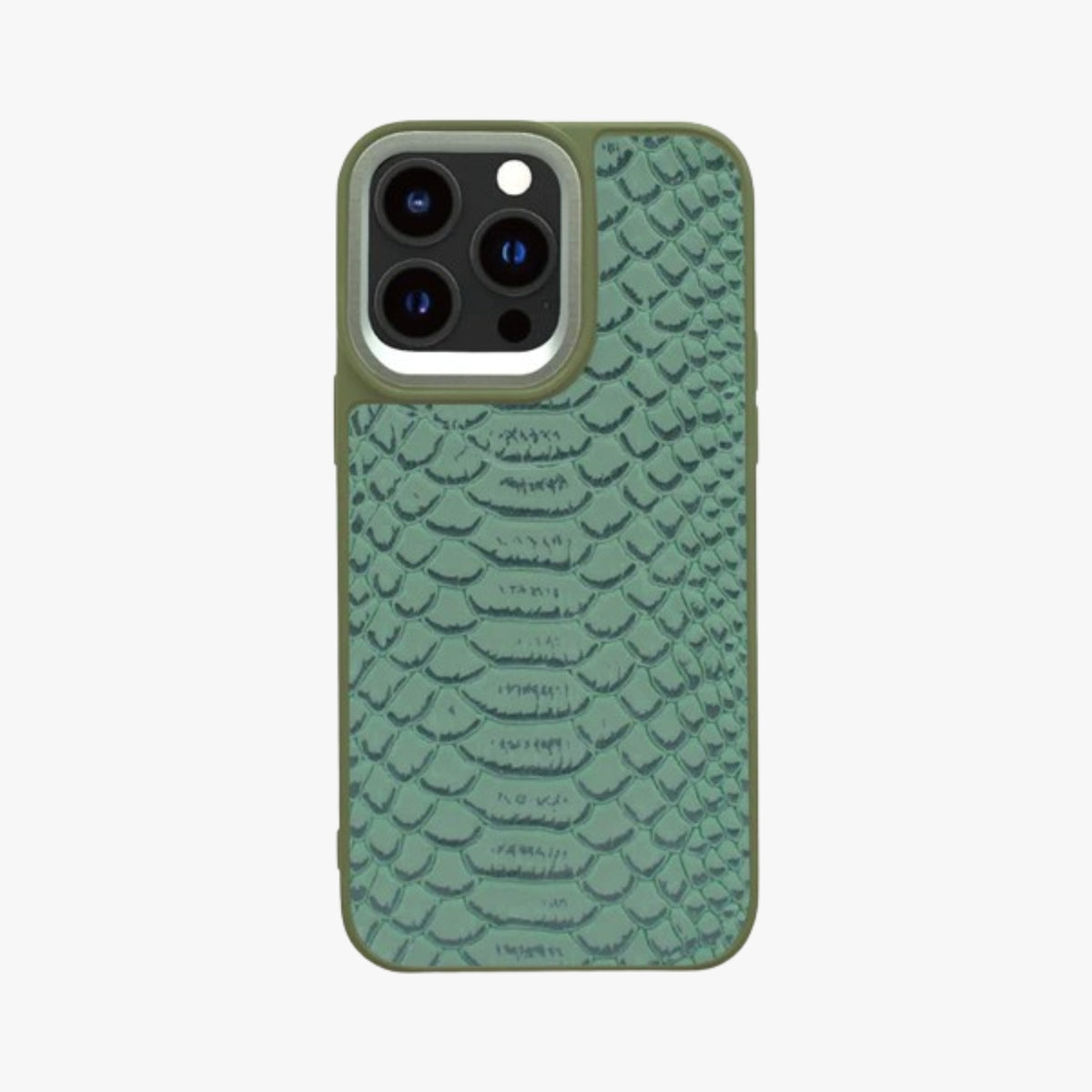 Snake Pattern Back Case - Olive