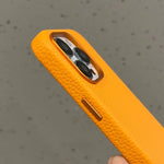 Yellow Leather Case With Metal Ring