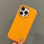 Yellow Leather Case With Metal Ring