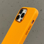 Yellow Leather Case With Metal Ring
